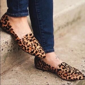 Jeffrey Campbell Vionnet Leopard Pointed Tow Ballet Flats Calf Hair Women’s Sz 7